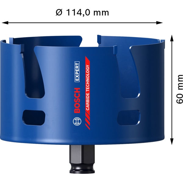 Bosch Expert Lochsäge mit 114 Millimeter Durchmesser und 60 Millimeter Höhe