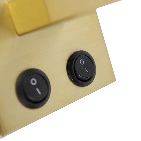 Detailansicht einer Lampe mit zwei schwarzen Schaltern