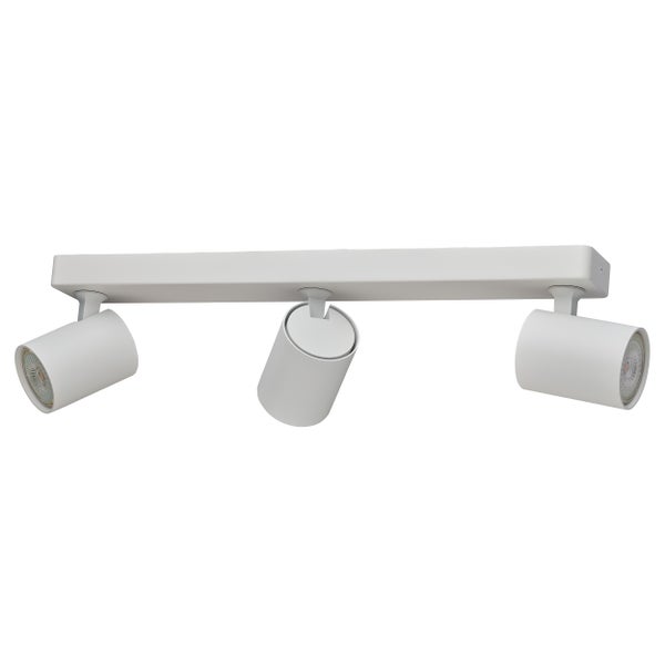 Bora Deckenstrahler 3 flammig GU10 LED Spotbalken 45 cm 230 V schwenkbare Spotleuchte für Wand- und Deckenmontage in Weiß