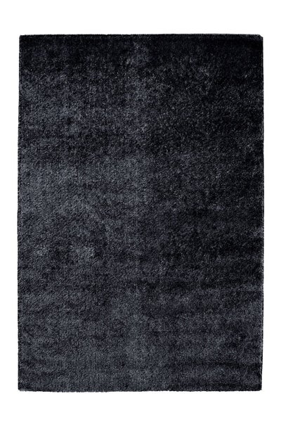 Hochflor-Shaggy-Teppich, rechteckig, dunkelgrau.