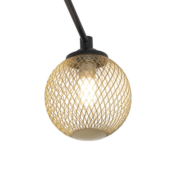 Kugelförmige Deckenleuchte mit Metallschirm