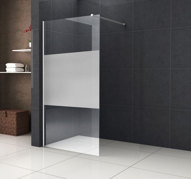 Teilweise satiniertes Duschpaneel aus Glas im Badezimmer