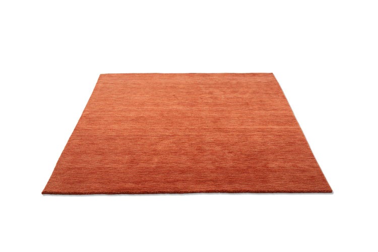 Wollteppich Luxus Designerteppich moderner uni Teppich aus reiner Schurwolle Terracotta 170x240 cm
