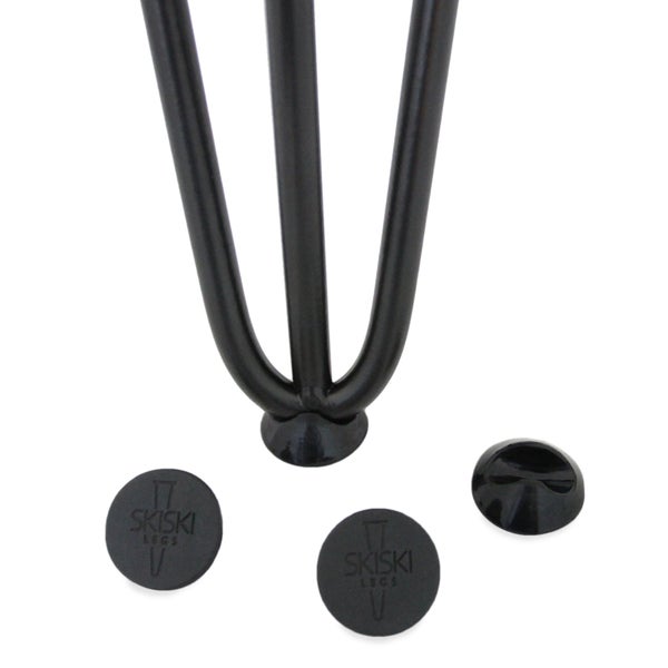 Haarnadelbeine - 2 Zinken - 40.6 cm hoch - 12mm stark - Schwarz