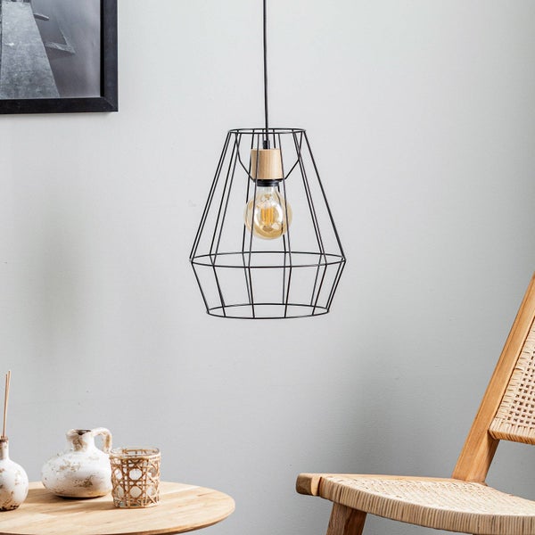 Envostar Pendelleuchte Finan (Modern) in Schwarz aus Metall (1 flammig, E27) - Deckenlampe Esstischlampe Hängelampe Hängeleuchte Wohnzimmerleuchte
