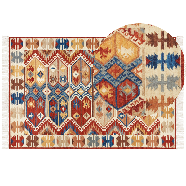 Teppich VANASHEN Bunt 200 x 300 cm Wolle Kelim