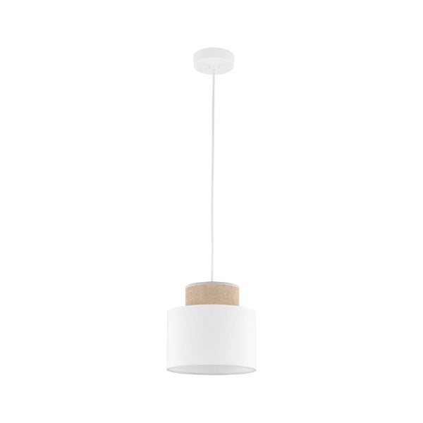 Hängelampe mit Stoffschirm und Seilelement