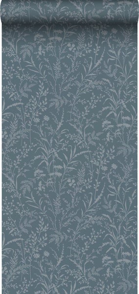 Borastapeter Tapete Feldblumen Graublau - 53 cm x 11.2 m - 660133