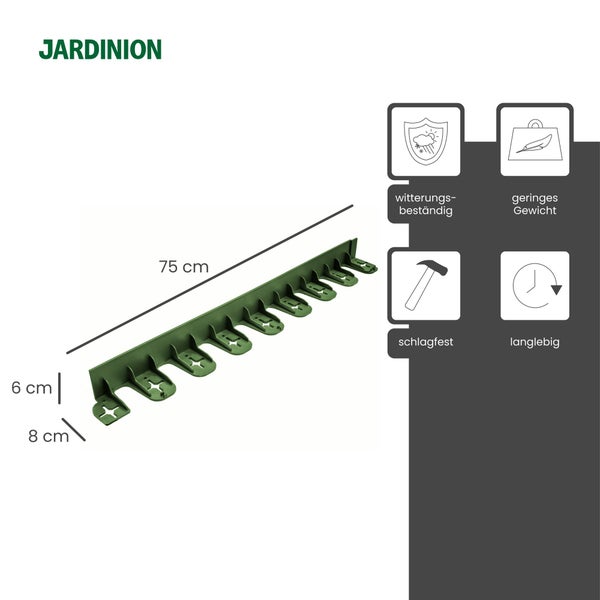 Jardinition Rasenkante, 75 cm lang, 6 cm hoch, 8 cm tief