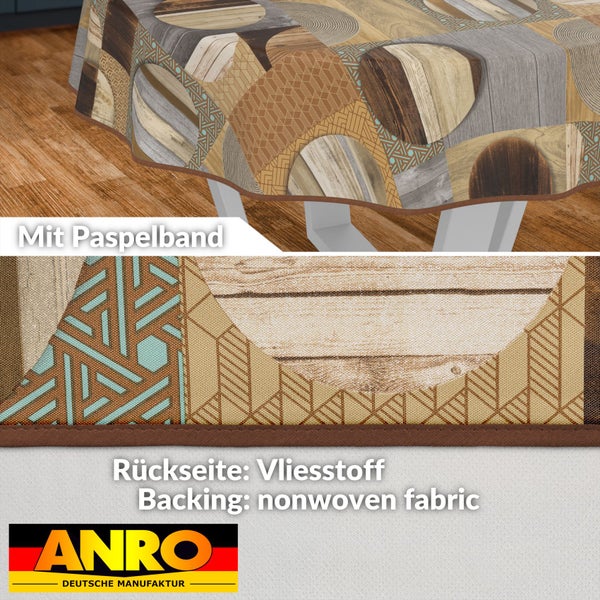 Tischdecke mit Paspelband und Vliesstoff Rückseite