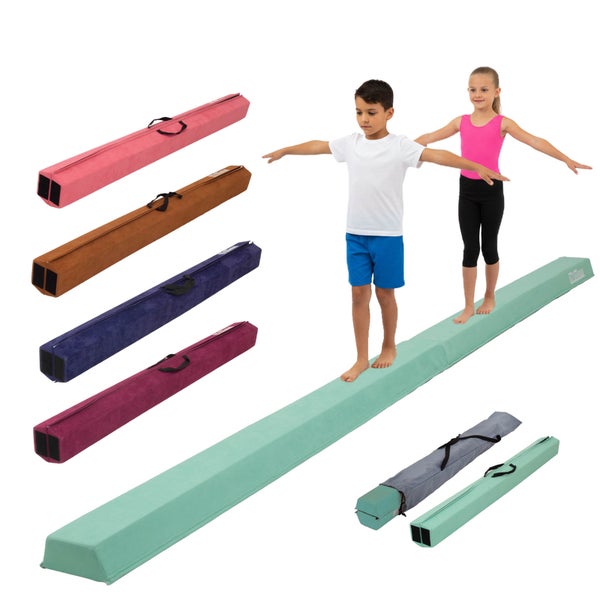 Niedriger Schwebebalken für Kinder, 6 Zentimeter hoch, 10 Zentimeter breit, mit abgerundeten Kanten und hautfreundlichem Vliesstoff für Anfänger.