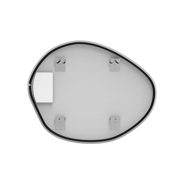 Rückseite eines Spiegels mit unregelmäßiger Form und Beleuchtung