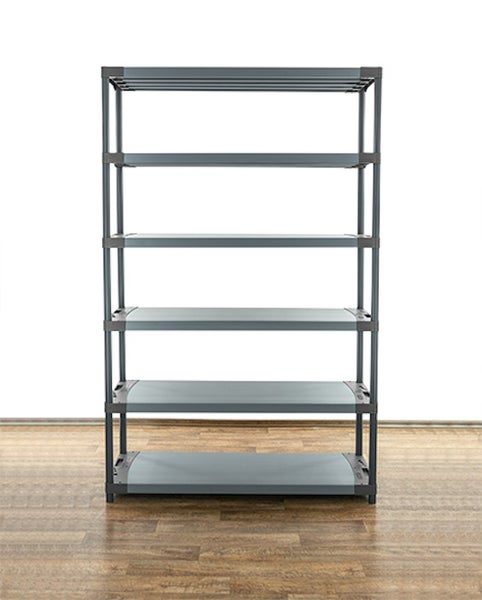 PROREGAL Kunststoffregal Grey Bear Extra-Tall HxBxT 220 x 140 x 46 cm Fachlast 70 kg Grau
