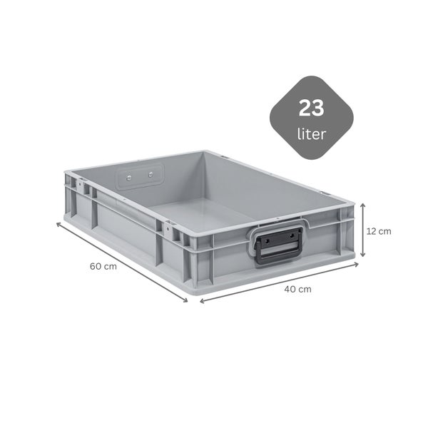 PROREGAL Spar Set 8x Eurobox Nextgen Portable Duo HxBxT 12 x 40 x 60 cm 23 Liter Eurobehälter Transportbox Transportbehälter Stapelbehälter