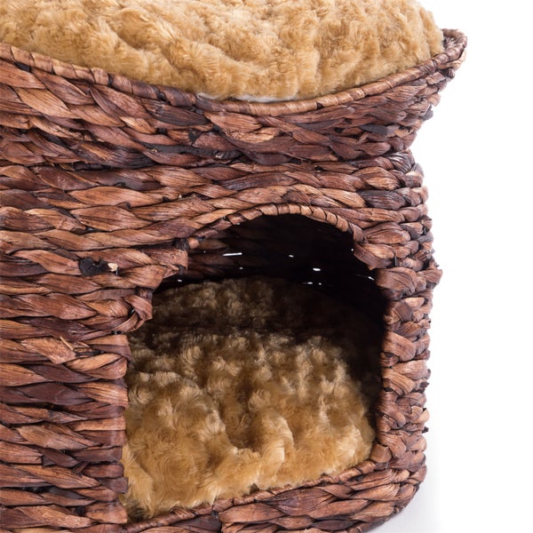 Katzenhöhle Minka Wasserhyazinthe, 54 cm, mit Kissen braun