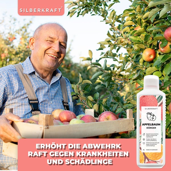 SILBERKRAFT Apfelbaum Dünger – Für starke Apfelbäume – NPK Flüssigdünger – 1 Liter