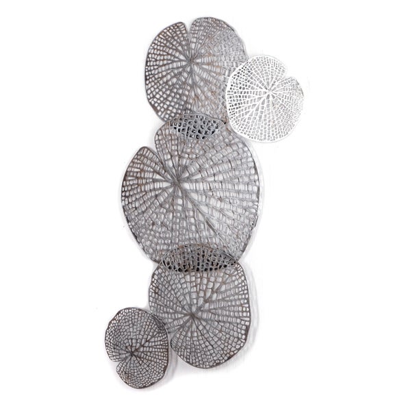 Wanddeko BIG LEAVES Metall antik-silber