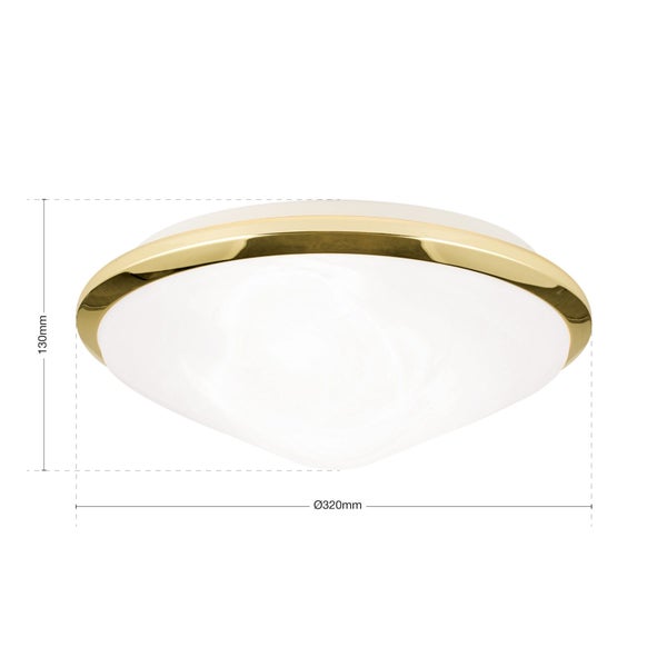 Deckenleuchte mit Durchmesser 320 mm und Höhe 130 mm