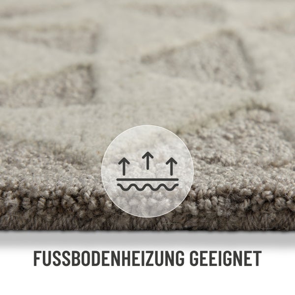 Symbol für die Eignung zur Nutzung auf Fußbodenheizungen bei einem Teppich.