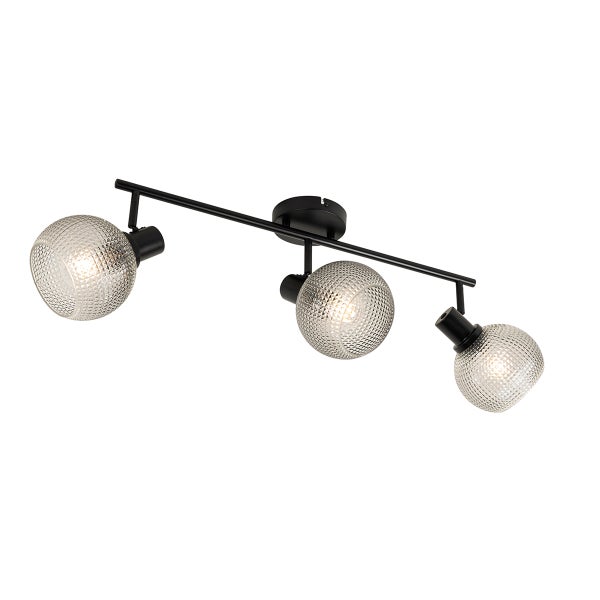 Deckenleuchte mit drei Leuchten und Kugel Lampenschirmen