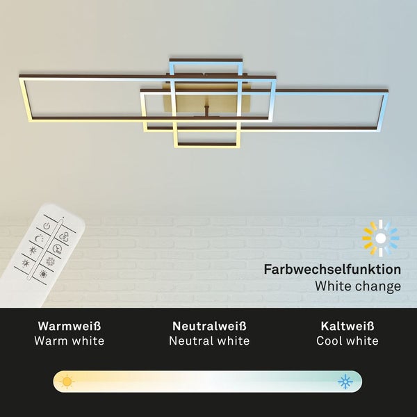 LED Deckenleuchte Fernbedienung CCT Nachtlicht schwenkbar 51W gold Briloner