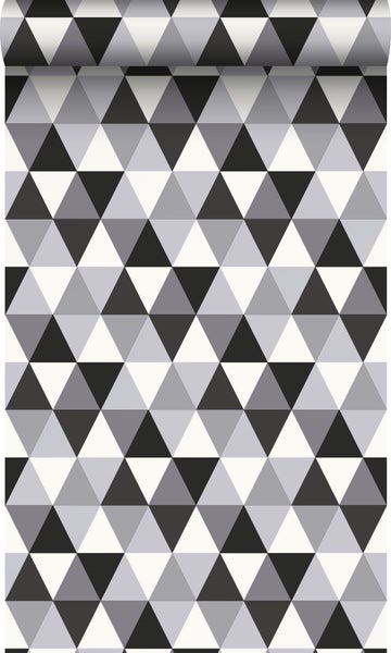 Origin Wallcoverings Tapete grafische Dreiecke Schwarz und Weiß - 53 cm x 10.05 m - 347202