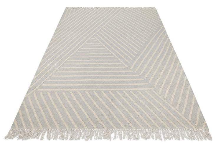 Kelim Teppich Pastell Grau Modern Pop WECONhome 80x150 cm