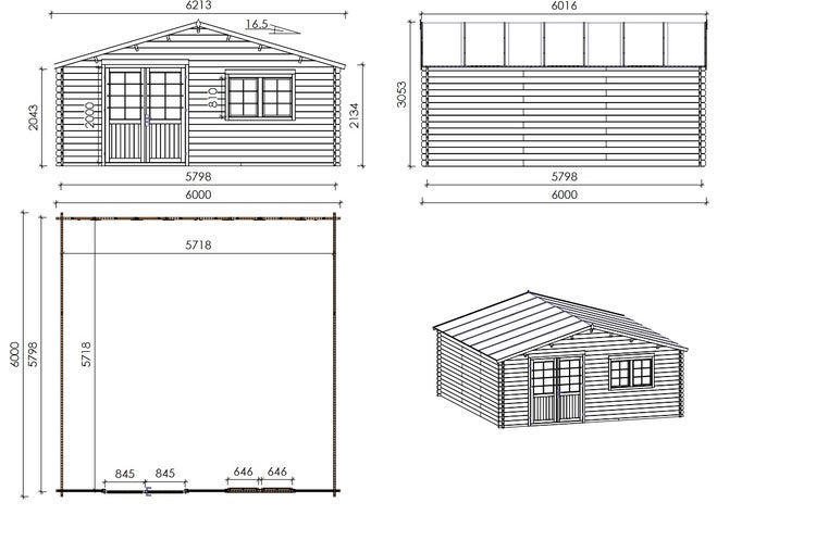 Gartenhaus, Gerätehaus 36m2 - 6x6m - 40mm