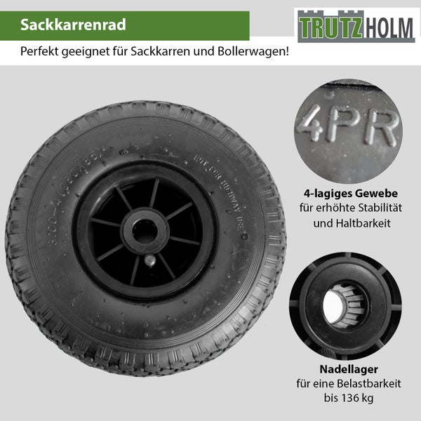Sackkarrenrad von Trutzholm mit Nadellager und vierlagigem Gewebe für Sackkarren und Bollerwagen