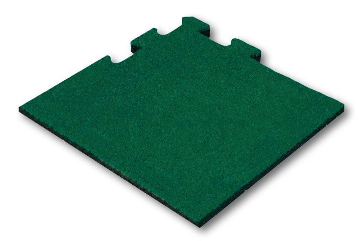 Gummifliese Grün 25mm - 50x50 cm - Puzzle System Eckstück