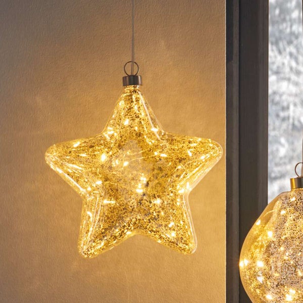 Sternförmige Hängeleuchte mit LED-Lichtern