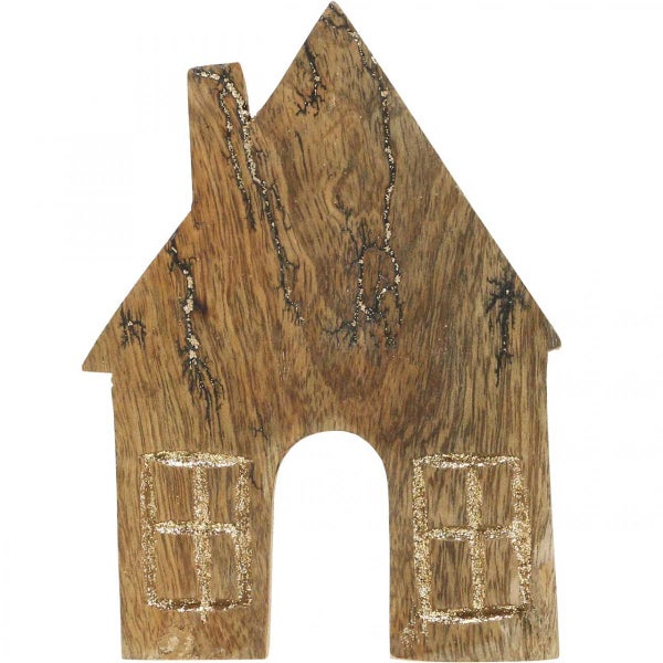 Dekorative Hausfigur aus Holz