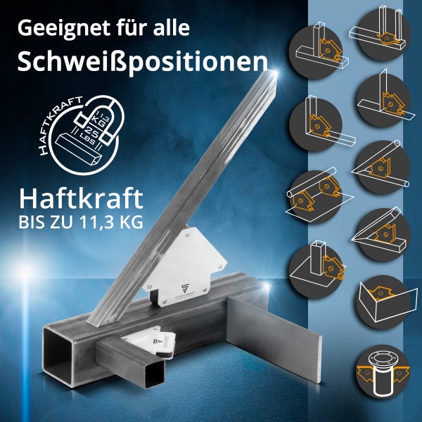 STAHLWERK 6 × Magnet-Schweißwinkel 30° x 45° x 60° x 75° x 90° x 135°, 2 x 4 kg
