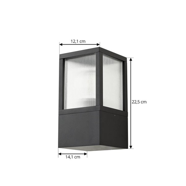 Lucande Wandleuchte außen Klemens (spritzwassergeschützt (Modern) in Schwarz aus Aluminium (1 flammig, E27) - Außenwandleuchten Wandlampe Led Außenlampe Outdoor für Außenwand/Hauswand
