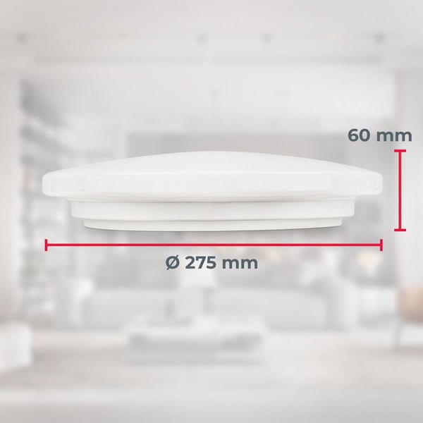 Deckenlampe Ø27,5 cm - 12W, 1300lm, LED, IP44, Sternenhimmel, neutralweiß, weiß