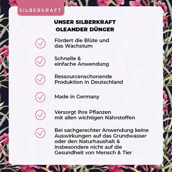SILBERKRAFT Oleander Dünger – Für gesunde Oleander – 1 Liter