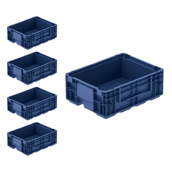 PROREGAL SparSet 5 x VDA KLT Kleinladungsträger Mit Verbundboden HxBxT 14,7 x 30 x 40 cm 10 Liter KLT Transportbox Transportbehälter Stapelbehälter