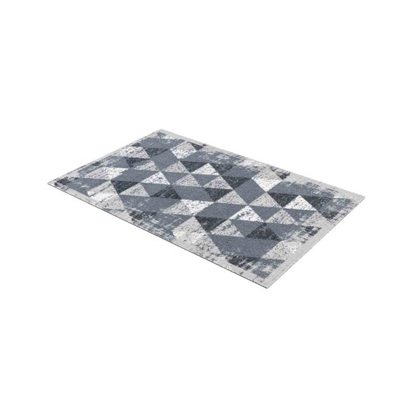 Rechteckiger Teppich mit geometrischem Dreiecksmuster