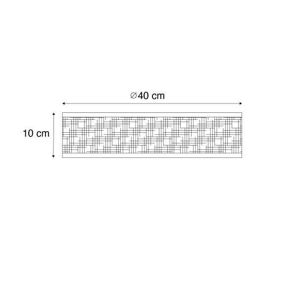 Produktzeichnung mit Abmessungen: Durchmesser 40 cm, Höhe 10 cm.