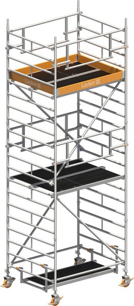 Layher Fahrgerüst mit zwei Arbeitsflächen