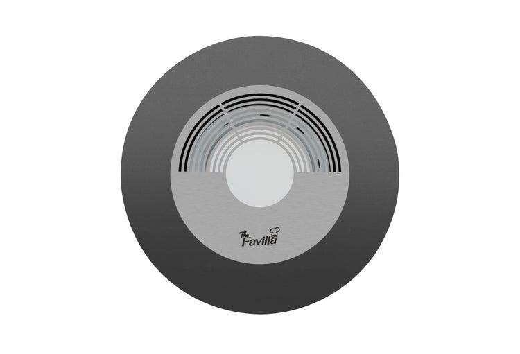 The Favilla  SINA Feuerschale mit Grillring Schwarz – 120x120x45 cm | Feuerschale mit Grillplatte | BBQ Feuerstelle | Outdoor Grill | Pulverbeschichtet | inkl. Zubehör & Abdeckhaube