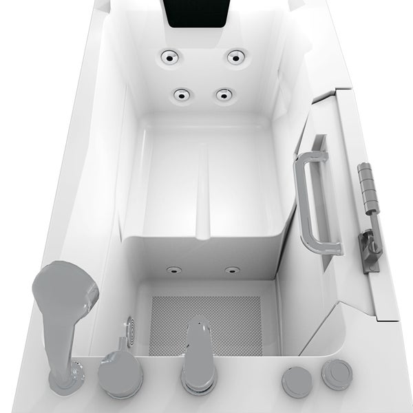 Begehbare Badewanne mit Tür, Haltegriff, Armaturen und Düsen für den Whirlpool
