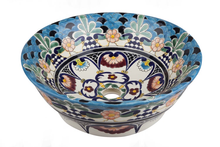 Keramik Waschbecken mit floralem Muster für das Badezimmer