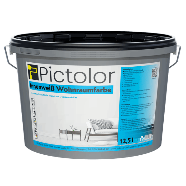 Pictolor® Innenweiß Wohnraumfarbe 12,5 Liter