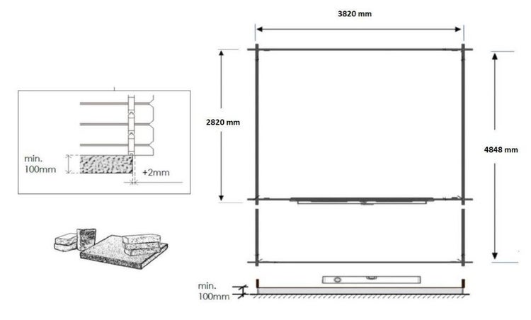 Gartenhaus, Gerätehaus 20m2 - 4x3m - 28mm - Imprägniert