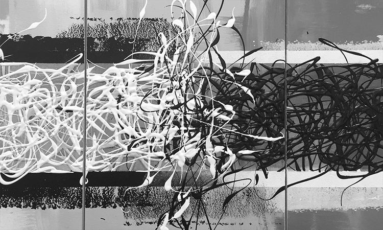 Das moderne Bild -Clash Of Contrast- 210x80x2 cm handgemaltes Unikat
