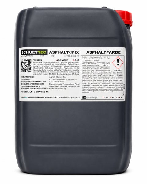 Schuettec Asphaltfix Asphaltfarbe in Schwarz im 25 Liter Kanister für den Außenbereich.
