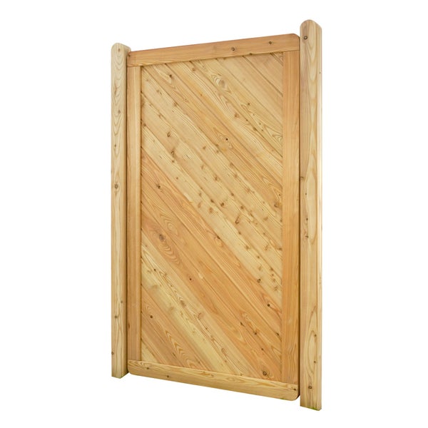 Holzzaun mit diagonaler Bretteranordnung