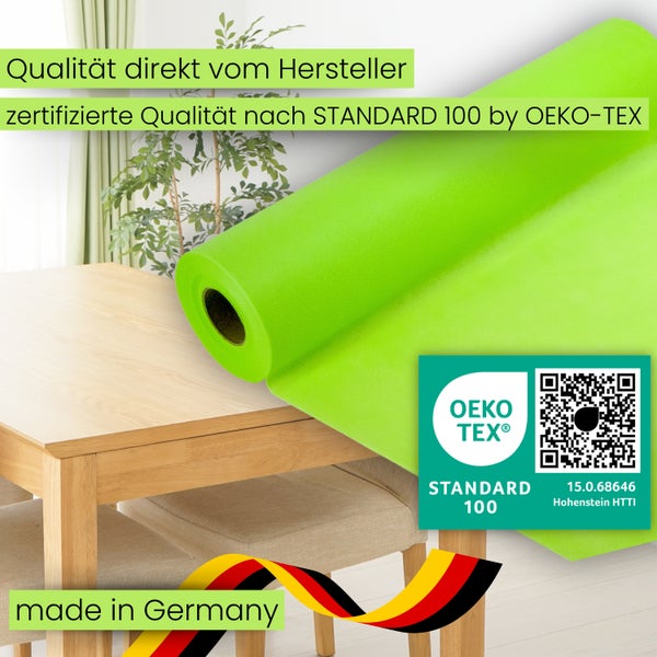 Sensalux Tischdeckenrolle 10m lang aus stoffähnlichem Vlies, 1 m x 10 m Apfelgrün