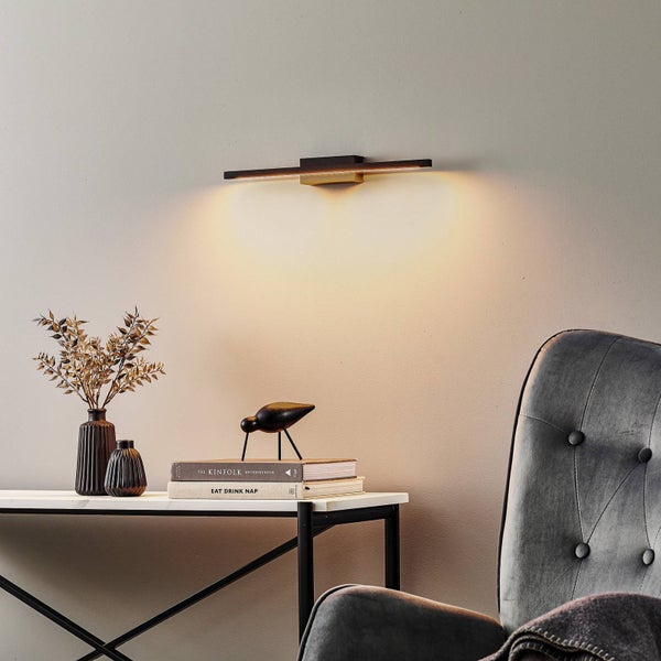 quitani LED Wandleuchte, Wandlampe Innen Tolu (Modern) in Schwarz aus Aluminium (1 flammig ) - Wandstrahler Wandbeleuchtung Schlafzimmer / Wohnzimmer Wohnzimmerleuchte